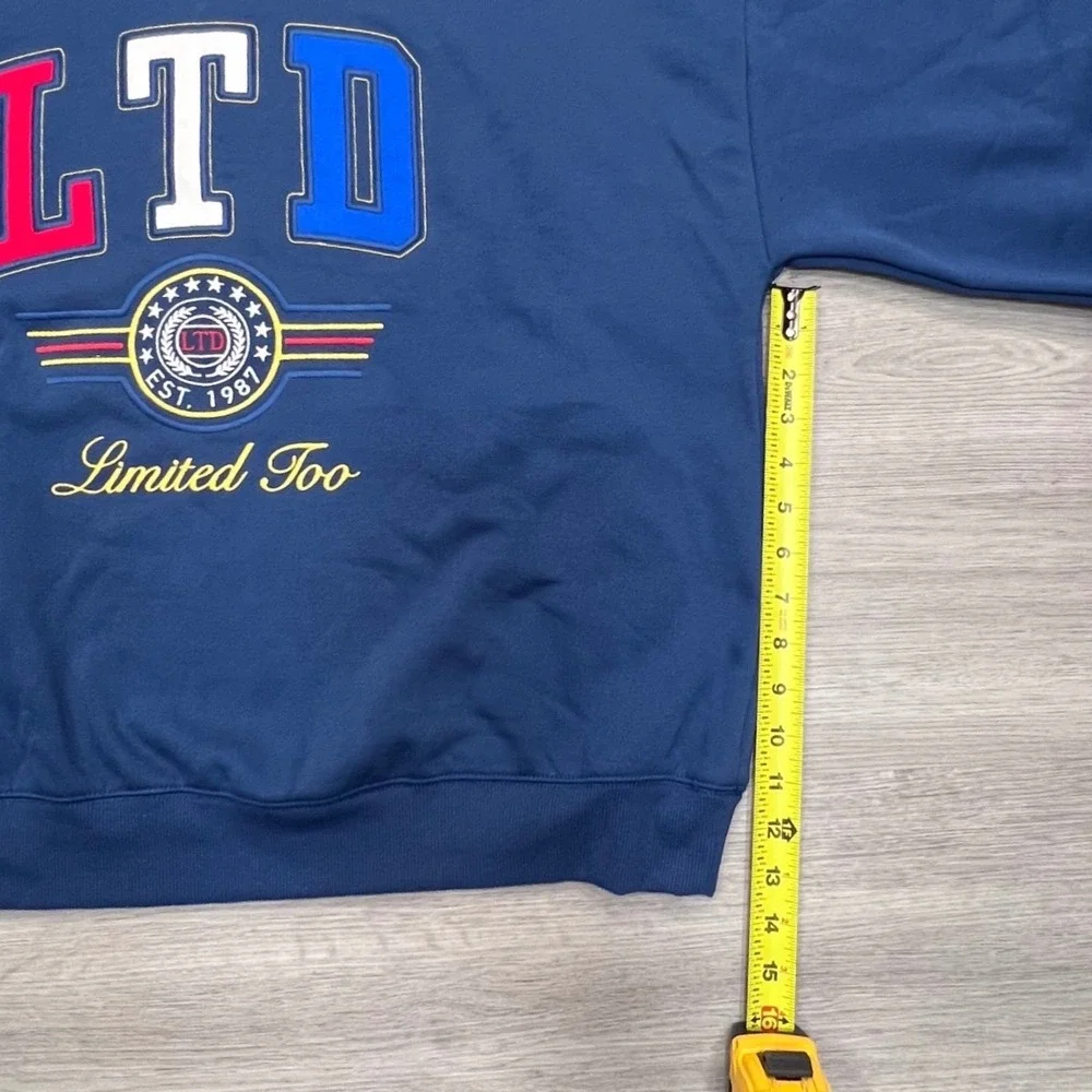 Limited Too LTD 2.0 Navy Blue Graphic Crewneck Sweatshirt XL 304883JR New